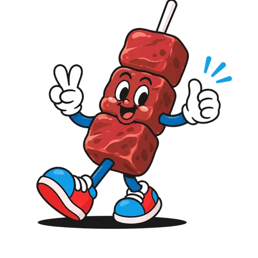 La mascotte brochette du Bistrot des Sports